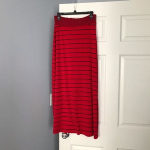 Old Navy Red Striped Maxi Skirt • Size Medium